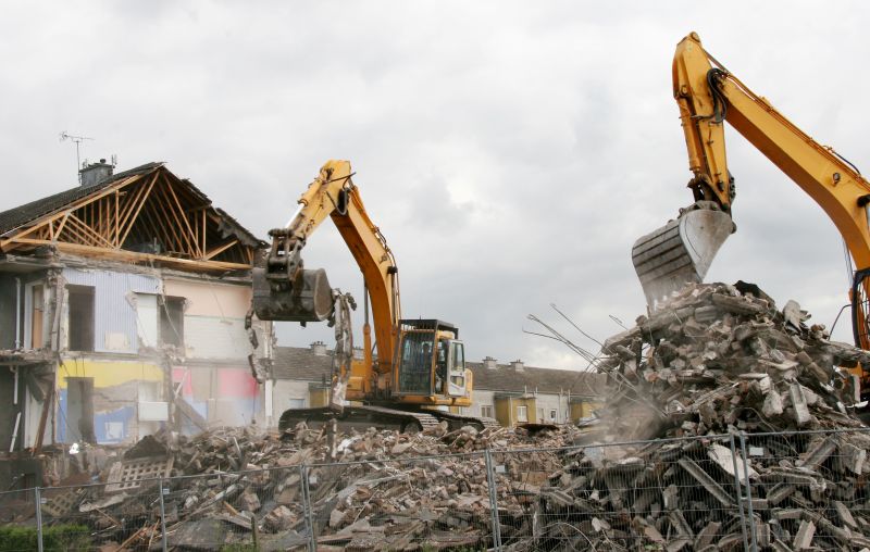 Building Demolition Equipment in Action